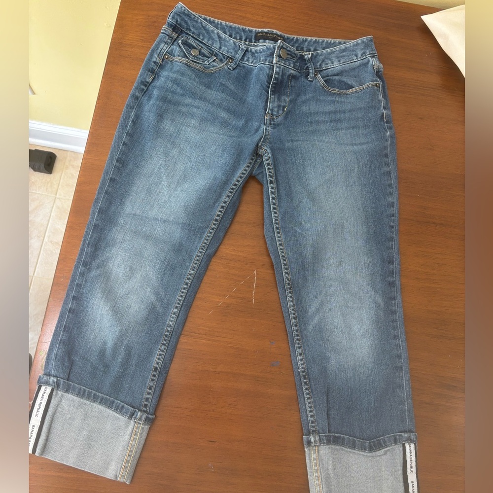 Banana Republic Women's Blue Denim Cropped Jeans